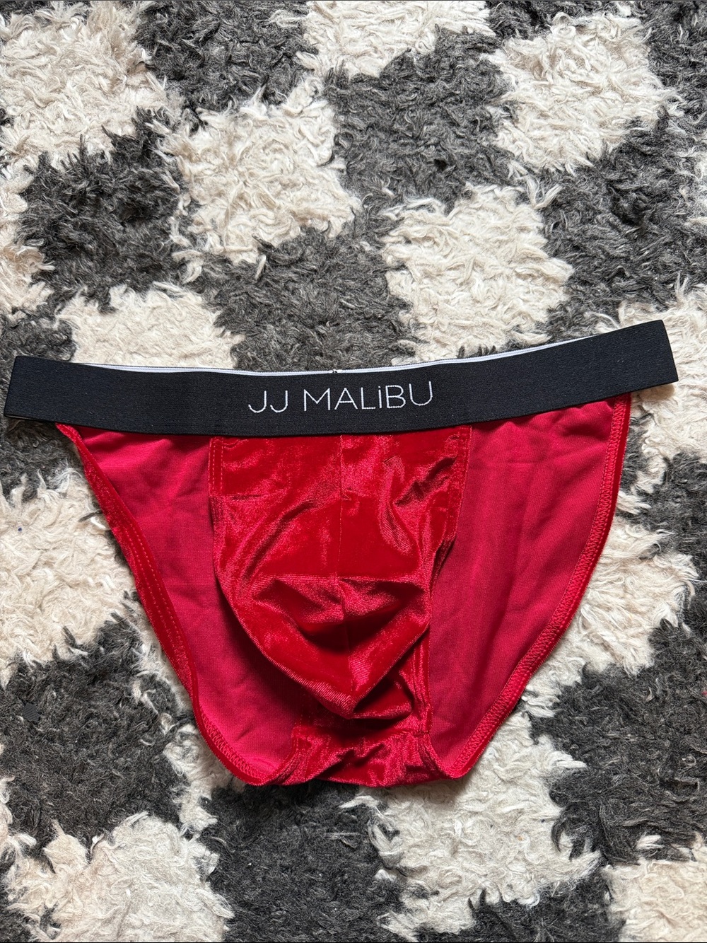 Men's Velvet Briefs Size M - Deep Red